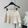 Skirts Luxury Women Pleated Skirt Woolen Spring Korea Style Chrleading Girl A-Line White High Waist Shorts Mini Skirt New Y240420