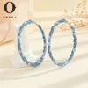 Boucles d'oreilles cerceaux Obega Jeans Couleur tissu enveloppé pour les femmes Street Style Girls Trendy Daily Wear Heart Forme d'oreille Boucle d'oreille