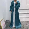 Roupas étnicas Eid Ramadan Abaya Cetina Mulheres Abra o Quimono Cardigan Maxi Dress Kaftan Dubai Muslim Puff Slave Islâmica Turquia