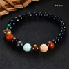 Pulseira de bola do planeta de miçangas 2024 8 para homens Universo de pedra natural yoga Sun Chakra Jewelry Gifts Shipping direto