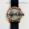 Relojes Reloj Watch Mens Watch Rainbow Bezel Automatic Mechanical Watchs Rubber Strap Montre de Luxe Wristwatch pour hommes 40 mm