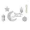 Decoratieve beeldjes 1set Eid Acryl Hanger Maan en Star Charm Party Achtergrond Decoratie voor binnen Tuintuin Groothandel Groothandel