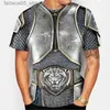 Men's T-Shirts Mens T-shirt mens clothing oversized unisex armor 3D printing summer casual short sleeved top Q240425