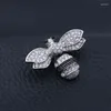 Brosches Silver Plated Lovely Animal 2024 Fashion Pearl Crystal Horse/Elephant/Bee Pins For Women Men Gifts