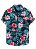 Camicie casual maschile camicie floreali camicie di moda camicie hawaian cagn vocazione campeggio spiaggia camicia lapel cuba lapel girare allo-down-down maschile abbigliamento 240424