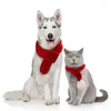 Appareils à chiens Écharpe tricotée pour chiens et chats Année décoration accessoires de compagnie en peluche