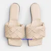 أحذية مصممة للسيدات Lido Flat Sandal Botegaveneta الإيطالية العلامة التجارية Intrecciato Leath