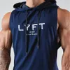 Summer Hooded Tank Tops Men Gym Fitness Bodybuilding Sport Sleeveless Hoodie Male Casual Cotton Stringer Singlet Vest Clothing 240415