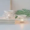 Candle Holders Metal Aromatic Oil Burner Geometric Frame Ceramic Essential Tealight Holder Wax Melt Warmer Melter Aroma Lamp 85DA