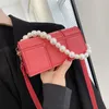 Shoulder Bags Fashion Stitched Leather Small Handbag Pearl Baguette Summer Little Bag Cute Side Crossbody For Women Sac