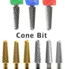 Bits NAILTOOLS 4.0mm Cone Gold Silver Cuticle Tungsten steel Carbide Clean Safety nail drill bit file gel polish remover