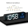 Relógios da mesa LED Música Alarme de voz Controle de voz Touch Snooze USB Tabela recarregável Relógio 12/24H Alarmes duplos de teperatura relógios digitais de parede