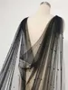 Bijoux de cheveux de mariage Veille de cape noir avec perles 3 mètres de long Veil épaule Cape Bridal avec épingles Perles noires Bolero pour les accessoires de mariage de la mariée