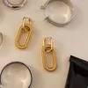 Pendientes de aro ovalos u buckleh acero inoxidable para mujeres geométricas simples elegantes joyas impermeables en