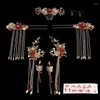 Haarclips Bruid Retro Chinese ornamenten Tassel Han Kleding Accessoires Women Wedding Hoofdtooi oorbellen Set