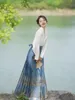 Retro Hanfu Pferde-Face-Rock Set moderne elegante Frauen chinesische traditionelle orientalische Kostüm Fashion Dance Wear Codplay 240418