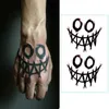 Tattoo Transfer Temporary Tattoos Hand Back Fake Tattoo Sticker Dark Tattoo Stickers Black Smile Rose Tatto Witch Cube Arm Foot Tatoo Waterproof 240426