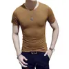 Mäns kostymer A1260 Spring Summer Solid Color T-shirt kortärmad O-hals M-4XL Plus Size T Shirts Casual Tops Clothing Underwear