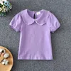 T-shirt Girls T-shirt Sump Cotton T-Shirt Sump Cotton Collar Peter Pan Collar Baby Toddler Girl Shirt Kids Tops Tops Childrens Clodesl2404