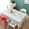 Tala de mesa simples toalha de mesa retangular pequena e impressa fresca usada para decoração de mesa e festas resistentes à prova d'água resistente e guardanapos 240426