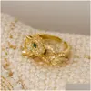 Anelli di band acquistano una dichiarazione di moda di alta qualità Big Animal Ring per Women Girl Party Gioielli Gold Colore Zircone Leopard Open Wholesale D DHI2X