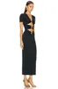 Vestidos de festa 2024 Chegada Mulheres Moda curta Moda Chaves BodyCon Mid-Calf Bandage Dress Celebrate Nightclub Roupe