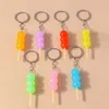 Keychains Lanyards Fashion Resin Candy Color Lollipop Keychain For Kids Simulation Food Keyrings Dames Handtas Hangers Key Chains Diy Accessoires