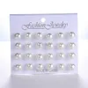 Stud 12 Pairs Simple Fashion Imitation Pearl Stud Earrings Set For Women Korean White Black Colorful Pearls Ear Studs Wedding Jewelry d240426