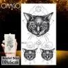 Trasferimento tatuaggio Ommgo Cherry Blossoms rosa geometrica TEMPORARI TATTOO Sticker Foresta Totem Tribal Deer Fore Deer Tattoos Bambini Tatoo Body Arm 240427