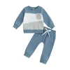 Kläder sätter barn baby pojkar faller aktivt kläder lapp färg 2 stycken kläder lång ärm o nacktröjor