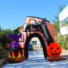 卸売4M 13.2フィートの高インフレータブルハロウィーンアーチが屋外ハロウィーンコンサートナイトクラブステージデコレーションのためのライト付き