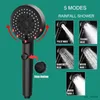 Bathroom Shower Heads Switchable 5-Function Shower head One-key Stop Water Massage Silicone gel Hole Easy Cleaning Bathroom Nozzle Sprayer