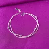 Braccialetti Charming a doppio strato argento gol di collegamenti a catena rotonda di perline di perline di perline per le donne gioielli per feste di nozze A178