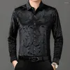 Herenjurken shirts heren stijlvolle bloemen 2024 merk slanke fit lange mouw shirt heren huwelijksfeest club sociale chemise homme 4xl