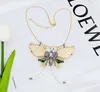 Chains Europe And The United States Retro Style Exquisite Color Everything Butterfly Pendant Elegant Three-dimensional Diamond-set Glas