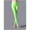 Women'S Leggings Womens Cuhakci Women Shiny Pant Selling Solid Color Fluorescent Spandex Elasticity Casual Trousers Shinny Legging 23 Dhwqd