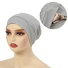 Hijabs satin gesäumte Hijab Cap Motorhaare Hair Cap Double Layer Sleep Night Cap Head Cover Muslim Fashion Jersey Hijab Cap Islamic Head Wear D240425