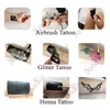 Tattoo Transfer 169Pcs/5 Sheets Small Airbrush Tattoo Stencils For Women Kids Painting Template Henna Glitter Tattoo Stencil For Wedding Party 240426