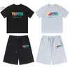Trapstar Rainbow Letter Gradient Towel Embroidery Short Sleeve T-shirt Fog High Street Pants Set OGJE