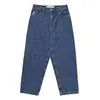 Men's Jeans Harajuku Big Boys Jeans Y2K Pants Gothic Hip Hop Cartoon Embroidery Retro Blue High Waist Bag Jeans Mens Loose JeansL2404