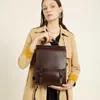 Genuine 2024 Leather Backpack Womens British Academy Style School Bag College Student Computer Simplified Cowhide