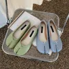 Casual Shoes Korean Style Woman Senior PU Comfy Flats Split Toe Slippers Mjuka botten Loafers Kort damer Mockasins Tabi Ninja 5Color