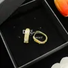 18K Gold Diamond Earring Dangler Stylish Sparkling Rhinestone Letter Earrings Eardrops For Party Club Bar