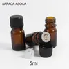 Storage Bottles 5ml Amber Glass Essential Oil Bottle Dropper Plug Black Cap With EVA Sponge Mat Protected From Light Seal Small Brown