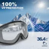 Gözlük Findway Yetişkin Kayak Goggles%100 UV Koruma Kayak Gözlüğü Uyumlu Kask Antifog Kayak Kaçak Goggles Ergen