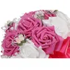 Fleurs décoratives Roses Pearl Bridesmaid Wedding Bouquet Bridal Artificiel Silk Outdoor Pot