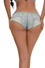 Short féminin Femmes sexy basse glissière étirement zipper mini short denim trous pantalon chaud clubwear y240425