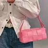 Top -Grade Bottegs Venets Designer -Taschen Neue Ziegel handgefertigte gewebte Tasche Vielseitiger Kissenbeutel Echtes Leder Schulter -Unterarm -Taschen für Frauen mit echtem Logo