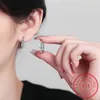Kolczyki obręcze 925 srebrne owalne owalne klamry uszy elegancka gwiazda cyrkonu dla kobiet zaręczyn