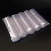 Bodes 100pcs Boîte de rangement de pièce transparente Capsules de monnaie en plastique rond